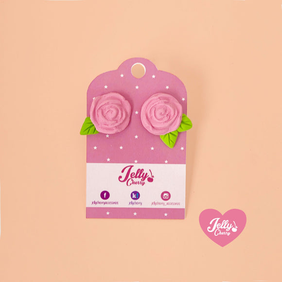 Aretes Rosa rosa clarito