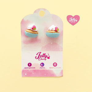 Aretes cupcake azul