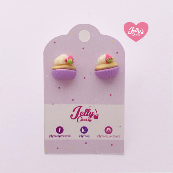 Aretes cupcake lila