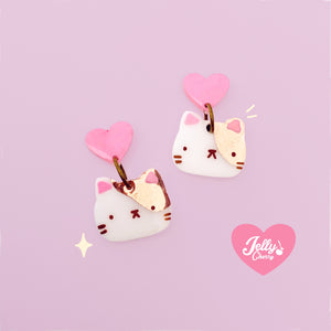 Aretes gatos con crema