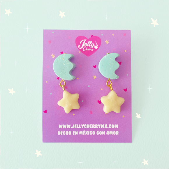 Aretes Lunas y estrellas