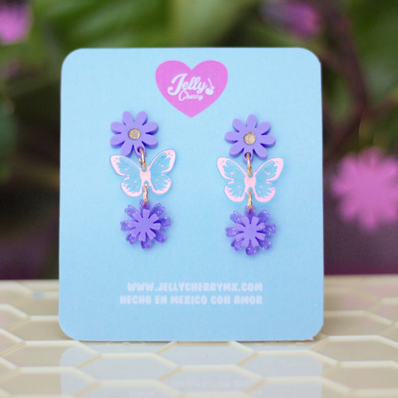 Aretes mariposa tornasol