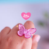 Anillo mariposa rosa