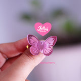 Anillo mariposa rosa