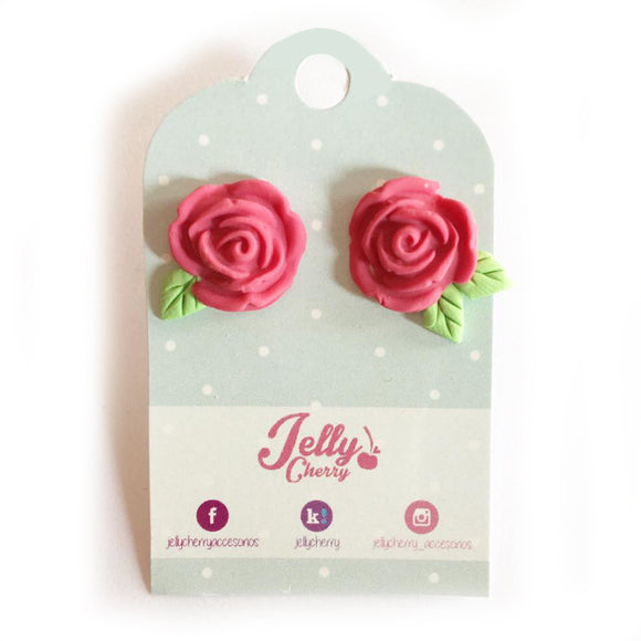 Aretes rosa rosa